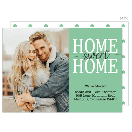 Green Home Sweet Home Photo Moving Announcements